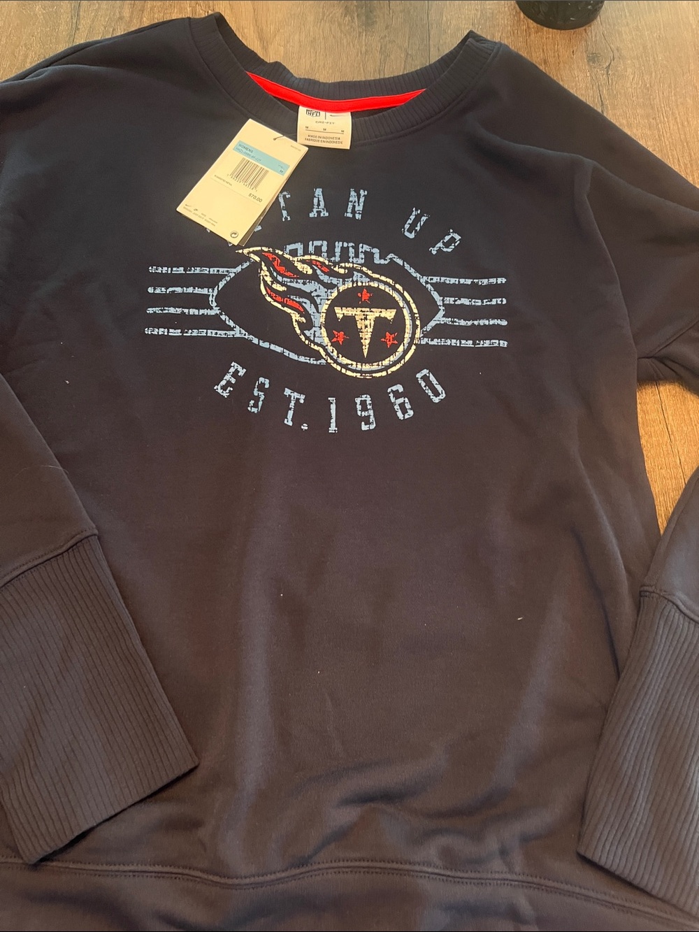 Nike Navy Blue Crewneck Sweatshirt with Team Flame Logo
